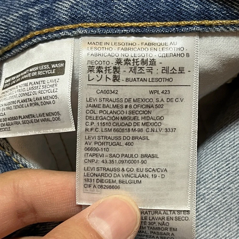 Levis Jeans Mens 33x36 Blue Regular Straight Leg Light Wash Blue Workwear NEW